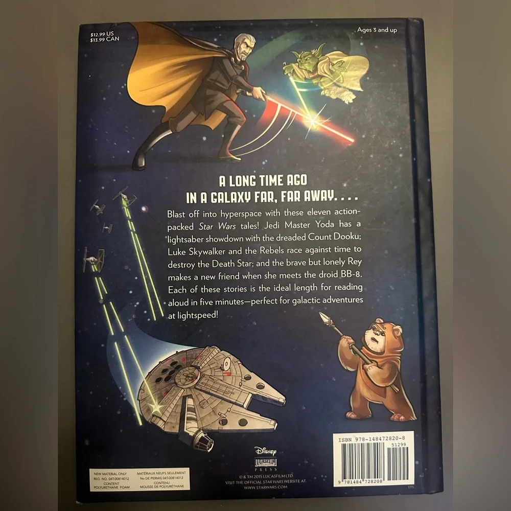Star Wars 5-Minute Stories Book - Blue and Black